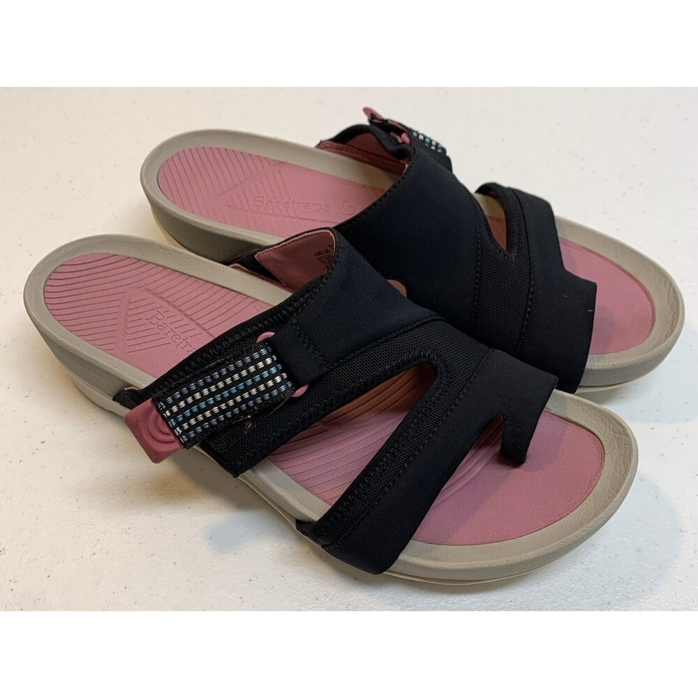 Baretraps Amelia Rebound Sport Sandals Womens 10 Black Pink Slides